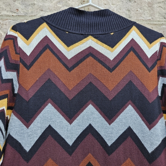 MISSONI for Target Multicolor Zigzag Knit Open Front Long Cardigan Sweater Mediu - Picture 6 of 10